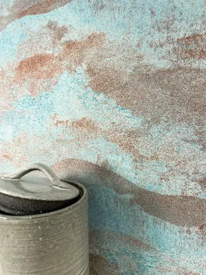 Produktbild von NEWROOM Tapete Blau Vliestapete Unifarbe - Glanztapete Modern Hellblau Rosegold Glitzer Metallic Mustertapete Uni Abstrakt