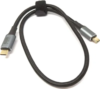 Produktbild von SYSTEM-S USB4 USB Kabel 100 cm Typ C Stecker zu Stecker 40 Gbit/s USB 4.0 geflochten Schwarz