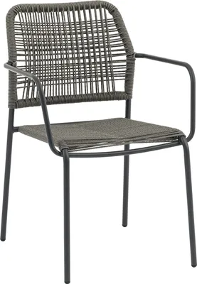 Produktbild von Gartenstuhl - Anthrazit - Polyrattan-Geflecht - Stahlgestell - stapelbar