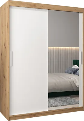 Produktbild von Kleiderschrank, Schiebetürenschrank Schlafzimmer, Schrank mit Spiegel TOKYO 2 150 cm