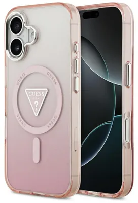 Obrázek produktu pro Guess – IML Gradient Triangle Logo MagSafe pouzdro na iPhone 17 – růžové