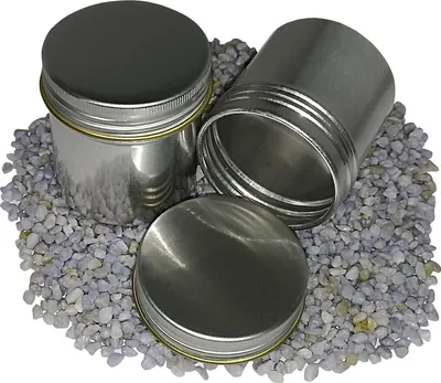 Produktbild von 10 Blechdosen Aluminium 50 ml mit Schraubdeckel blank