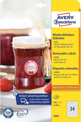 Obrázek produktu pro Universaletiketten rund 40mm weiß