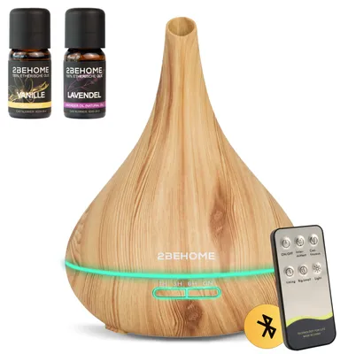 Produktbild von 2BEHOME Aromadiffusor mit 2 ätherischen Ölen & Fernbedienung – 550 ml – Aromadiffusor und Luftbefeuchter