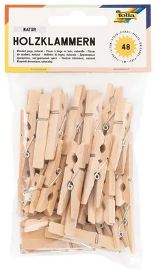 Imagen del producto de folia 2294 folia Holzklammern, natur, 3 Größen sortiert