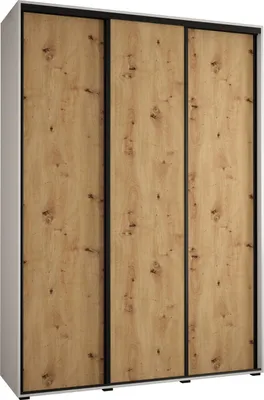 Produktbild von MEBLE KRYSPOL Davos 1 Schrank, drei Türen - 235,2x180x60 cm - Weiß Artisan Schwarz