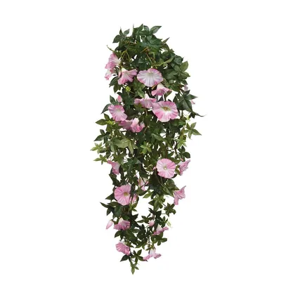 Obrázek produktu pro Slídové dekorace Petúnie - závěsná umělá rostlina - D15 x Š20 x V80 cm - Rosé
