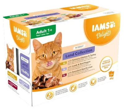 Image de Iams, nourriture humide pour chats adultes, 12 x 85g