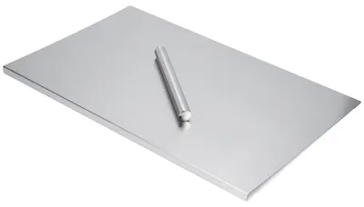 Edelstahl-Schneidebrett 50x80 cm mit Rand und Nudelholz