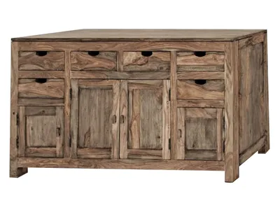 Image de MASSIVMOEBEL24 | Buffet 180x45 Palissandre huilé Gris taupe NATURE GREY #84