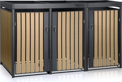 Produktbild von Zelsius Mülltonnenbox 3er mit Pflanzdach für 3 Tonnen | 120 - 240 Liter | Anthrazit RAL 7016