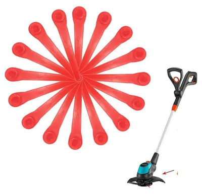 Produktbild von 100 Stück Kunststoffmesser für Rasentrimmer - Ersatzmesser passend für Gardena 9820, 9821, 9823, 9825 - Trimmer Ersatzklingen - Rasentrimmer Zubehör