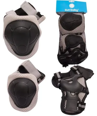 Zdjęcie produktu dla Zestaw ochraniaczy - zestaw 3w1 Ochraniacze kolan Ochraniacze łokci Ochraniacze S Heart Bike Tracker szary Sun Baby