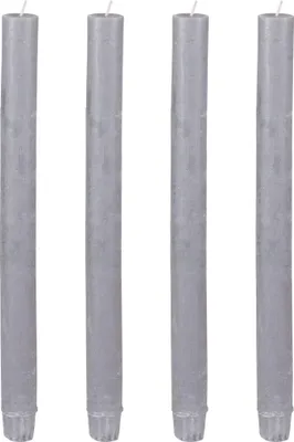 Produktbild von Stab-Kerzen 4er Set hochwertige Tafelkerzen Ø 2,3 x 27 cm grau