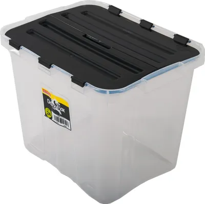 Image de Boîte de rangement transparente 24L avec couvercle Boîte de stockage Boîte de rangement Boîte de collecte