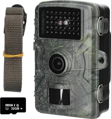 Produktbild von 16MP 1080P Tragbare Tag- und Nacht-Wildkamera, Multifunktions-Jagdkamera fuer die Tierbeobachtung im Freien, Hausueberwachungskamera, Foto- und Videoaufnahme, IP66, wasserdicht, mit 38 Lichtern