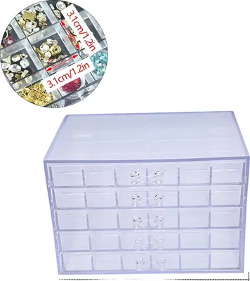 Obrázek produktu pro Úložný prostor na nehty, 120 přihrádek, organizér do zásuvky, čirý