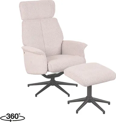Produktbild von LABEL51 Sessel Verdal - Natur - Boucle - Inkl. Ottomane