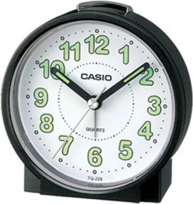 A close-up studio shot of a Casio alarm clock.