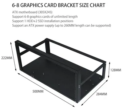 Image de Boîtier pour rig de minage en plein air avec châssis SECC pouvant accueillir jusqu'à 6 à 8 GPU