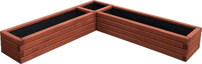 Produktbild von HolzGarden Set 3 Stück Pflanzkübel Holz 2x 80x30x40 cm + 40x30x40 cm Imprägniert Farbe Rot Wetterfest Blumenkasten Blumentopf