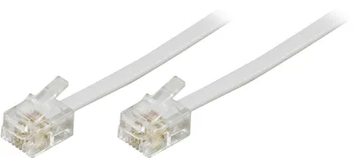 Obrázek produktu pro Deltaco DEL-163F, 10 m, RJ-11, RJ-11, Samec, Samec, Bílá