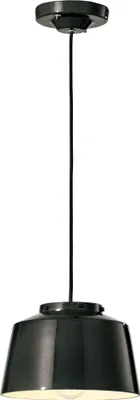 Produktbild von Hängelampe Metall Keramik Ø 23 cm rund H: max. 137 cm Schwarz E27 Retro Design Keramiklampe