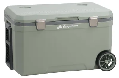 Image de Glacière CampFeuer lightgreen 70 litres avec roulettes, glacière à roulettes, glacière isotherme avec poignées, glacière mobile, glacière à glace, mini-réfrigérateur