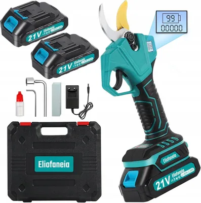 Zdjęcie produktu dla GOTOWY ZESTAW SEKATOR NOŻYCE ELEKTRYCZNE DO CIĘCIA LCD 21 V 2 x 2000 mAh