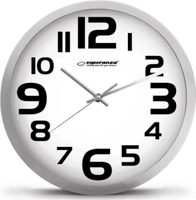 Obrázok produktu pre Esperanza EHC013K Wall Clock - Zurich - Black, Múr, Quartzové hodiny, Oválny, Čierna, Biela