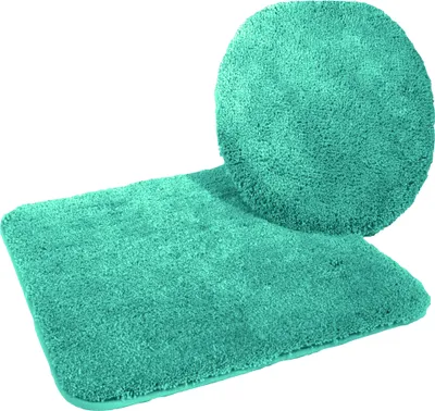 Produktbild von Kinzler hochwertiges Mikrofaser Bademattenset 2-teilig, Deckelbezug 47x50 cm + Vorleger 50x55 cm für Hänge-WC, smaragdgrün; J-10053/27