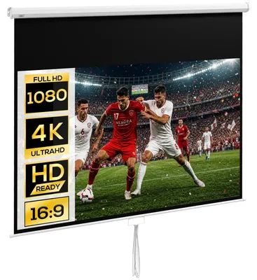 Produktbild von 120-Zoll-TV- und Heimkino-Projektionsleinwand, 16:9 4K-HD-Videoprojektor, Wand- oder Deckenmontage