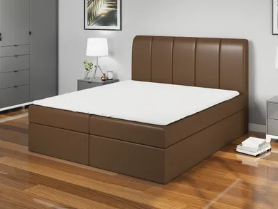 Produktbild von Boxspringbett KALF 180x200 mit 2 Bettkästen, Bonell-Matratze und Topper. Möbel vom Hersteller- Handarbeit! Bett Komplett-Set mit Matratze, Bettkasten & Kopfteil. Modern und robust.