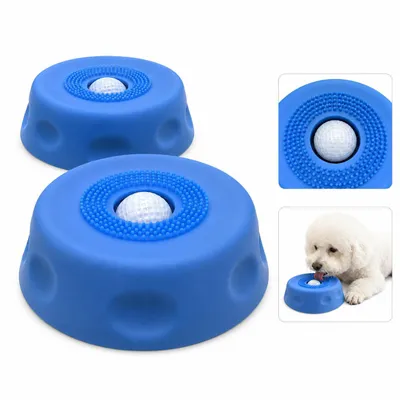 Produktbild von Hund Leckspielzeug Napf mit Saugnapf Rollball Design 2er Set Slow Feeding für weiche Snacks Nassfutter kleine & große Hunde