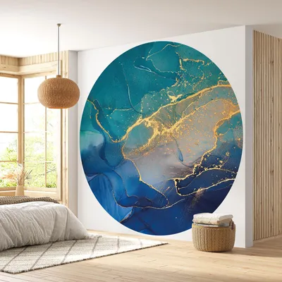 Image de Papier peint rond / cercle - Lumaléa - Effet Marbré - Diamètre 130 cm