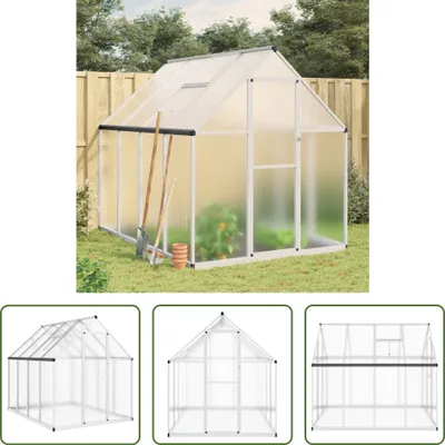 Obrázek produktu pro The Living Store Skleník se základovým rámem stříbrný 224x169x195cm Aluminimum
