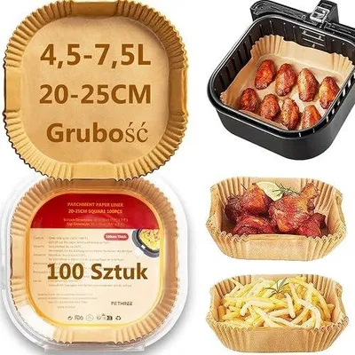 Zdjęcie produktu dla Papier do pieczenia frytkownica airfryer 16 20 5CM 100SZT akcesoria