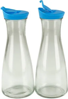 Immagine prodotto di Caraffa in vetro con coperchio, 1 litro, 2 pezzi, blu/blu