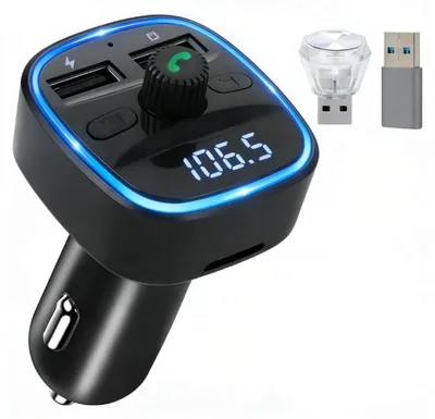 Bluetooth 5.3 FM-Zender fürs Auto, 2 USB-Ports, LED-Display