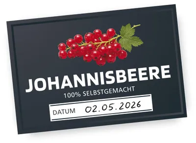 Produktbild von Itenga 50 x Marmeladenetikett Johannisbeere - schwarz - rechteckig 6x4cm