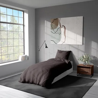 Produktbild von Renforcé Bettwäsche 155x220 cm + Kissenbezug 80x80 cm – Atmungsaktiv, Hautfreundlich & Pflegeleicht – 100% Baumwolle – Hochwertiges Bettbezug & Kissenbezug Set - Braun