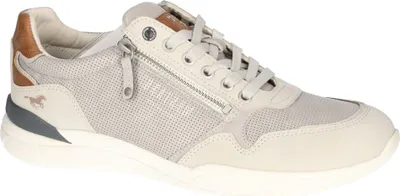 Produktbild von Mustang Herren Sneaker Schnürschuh elegant mit Reißverschluss zeitlos 4138-309, Größe:42 EU, Farbe:Beige