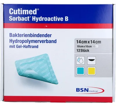 Zdjęcie produktu dla Cutimed Sorbact Hydroactive B Gel-V.14x14 cm adh. 12 szt