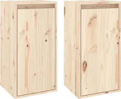 Obrázok produktu pre Nástenné skrinky 2 ks 30x30x60 cm masívna borovica