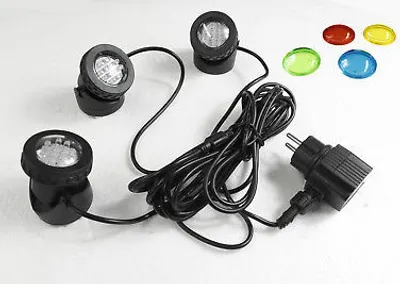 Produktbild von Teichbeleuchtung 3er Set LED Springbrunnenbeleuchtung Gartenstrahler Wasserdicht Unterwasserstrahler