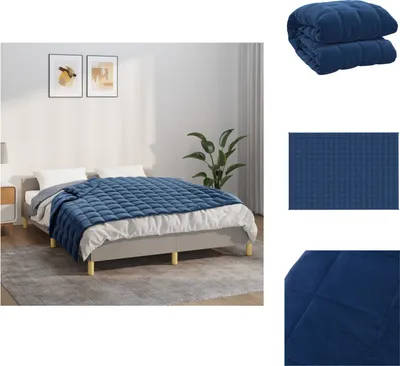 Zdjęcie produktu dla vidaXL Koc obciążeniowy niebieski 140x200 cm 6 kg tkaniny - Koce