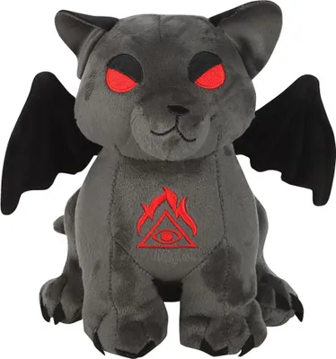 Produktbild von Schwarze Vampir Katze als Kuscheltier aus Plüsch 20cm