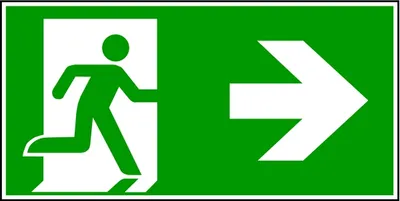 Produktbild von Schild Alu Fluchtweg rechts und Richtungspfeil ISO-E002/-E005 nachleuchtend 150x300mm