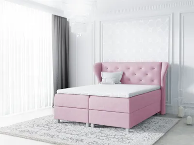 Produktbild von Boxspringbett Schlafzimmerbett ARIANNA 120x200cm Stoff Rose