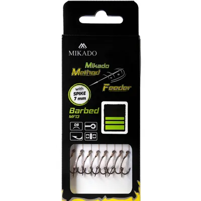 Obrázok produktu pre Mikado nadväzec mf s ihlou háčik s protihrotom číslo 10 / pletená šnúra 0.12mm/10cm 8 ks